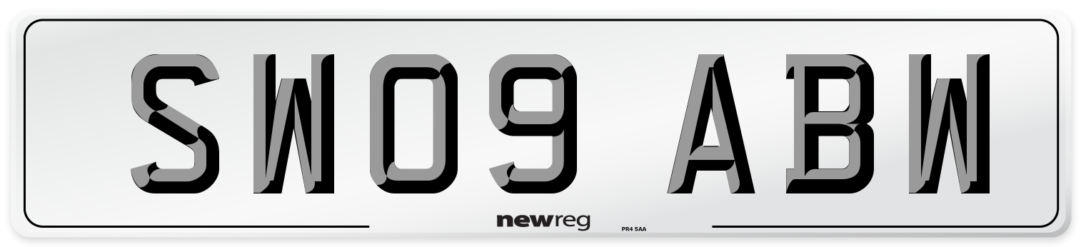 SW09 ABW Number Plate from New Reg
